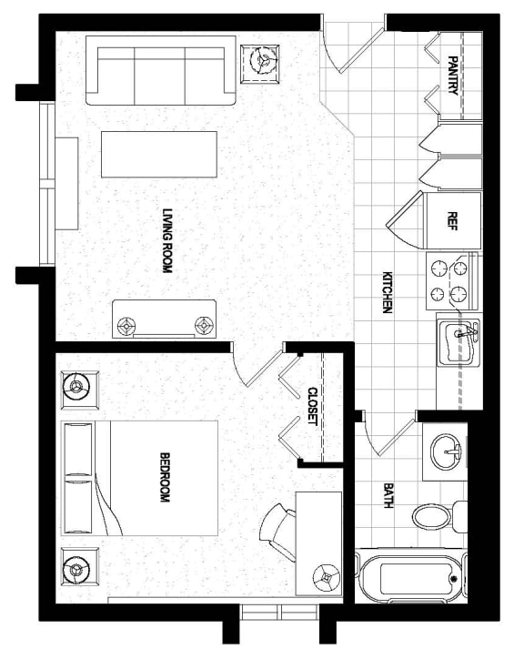 Floor Plans of Sage Tower Apartments in Billings, MT